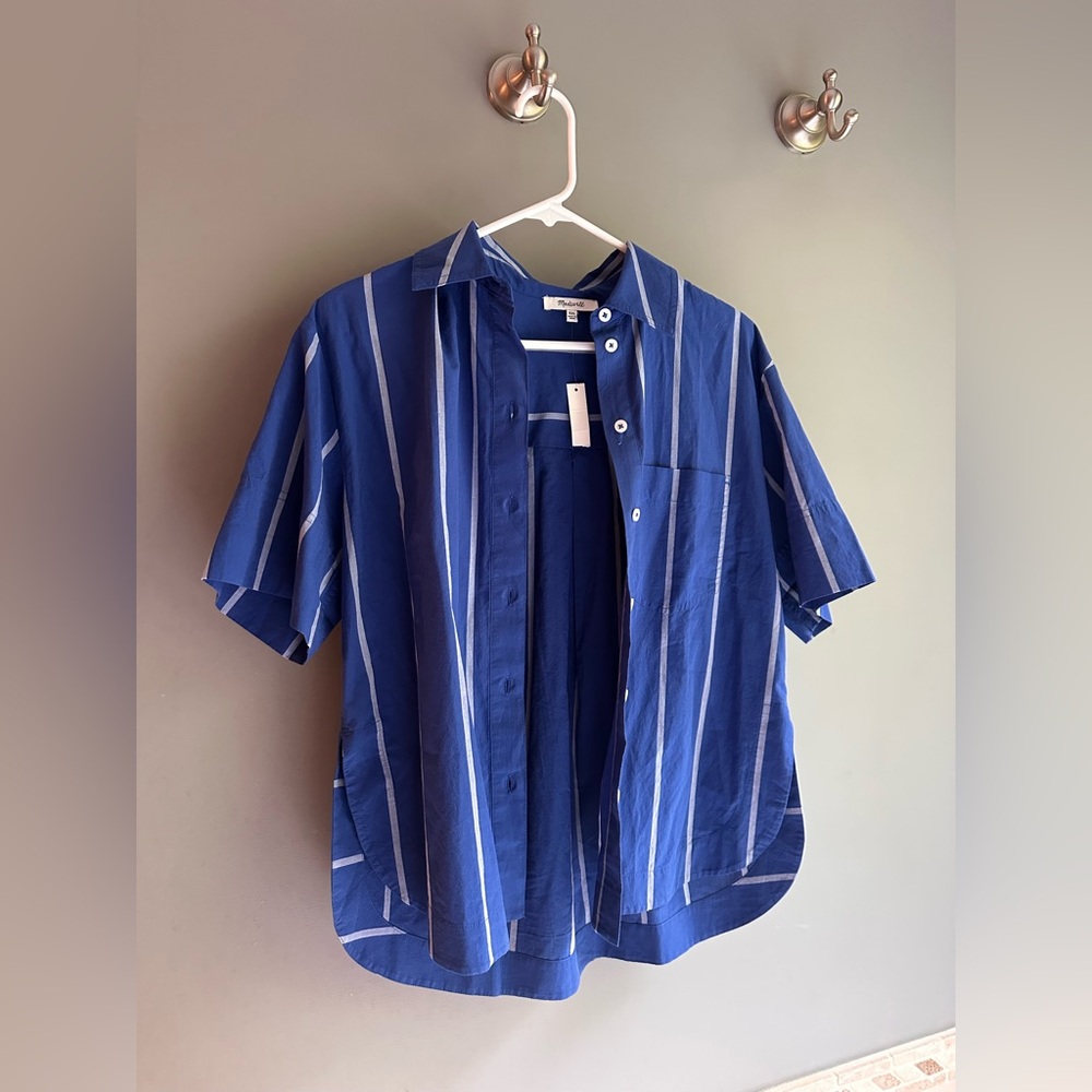 Madewell oversized Blue Striped Shirt - Picture 2 of 6